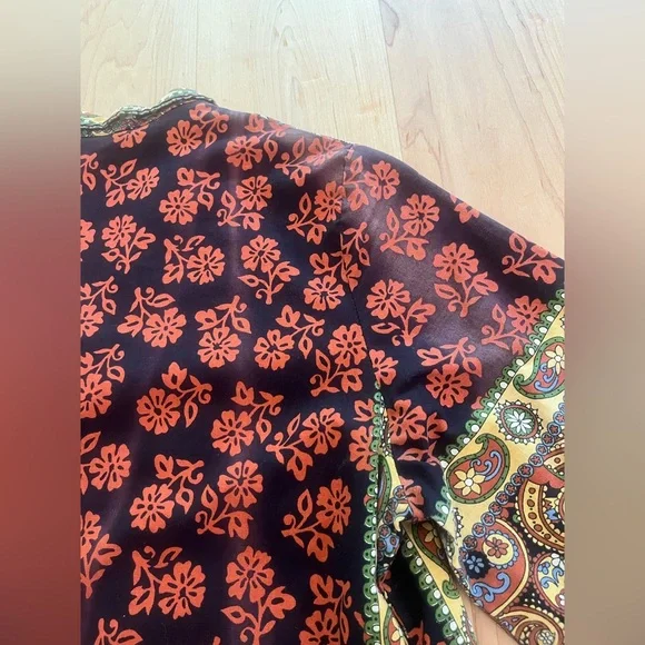 [Loungees] Vintage Paisley Cotton Kaftan House Dress - Picture 14 of 15